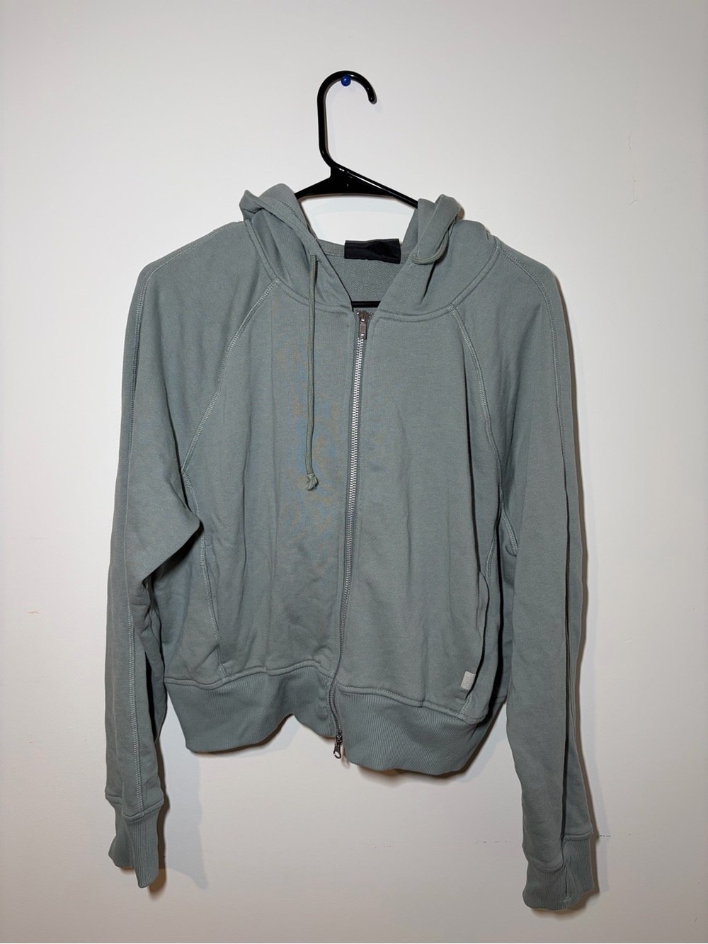 Athletic Works Light Gray/Green Zip-Up Hooded Jacket